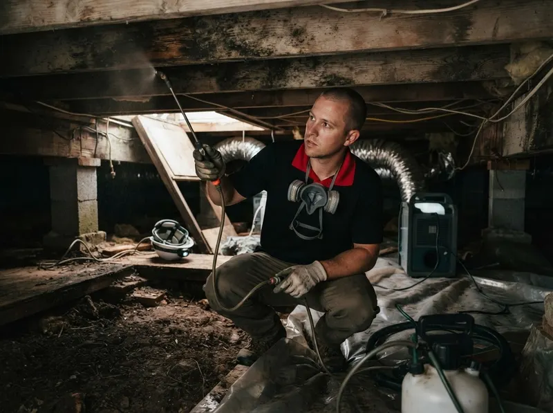 Crawlspace Mold and Wood Moisture Reduction in Charleston, SC